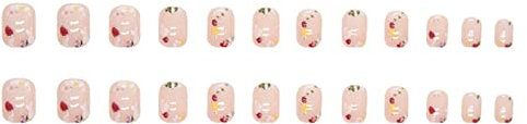 Short Manicure Cute Flowers Small Fragrance Wind Light Type Nails Spring And Summer New Products Wear Nails (with Glue Inside) 1ml BRy399 (One Size)