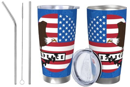 RUIPUOWNO 550 ml Kaffee-Reisebecher, Edelstahl, Vakuumisolierter Reise-Kaffeebecher mit Deckel, Hält heiß oder kalt, Bruchsicherer Trinkbecher für Büro, Bar, Restaurant,2 pcs,20 oz
