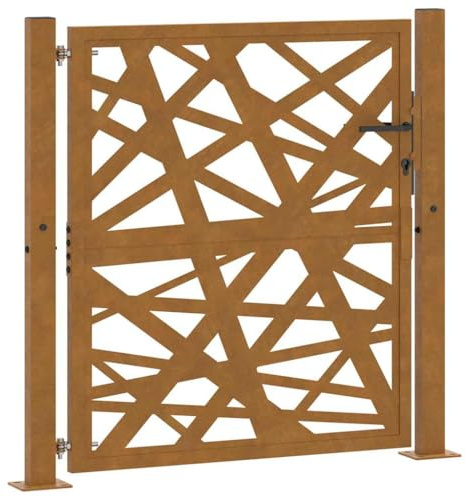 vidaXL Gartentor 100x100 cm Wetterfester Stahl Lichtdesign, Zauntor, Outdoor Tor, Eisentor, Sicherheitstor, Einfahrtstor, Metall Zauntor
