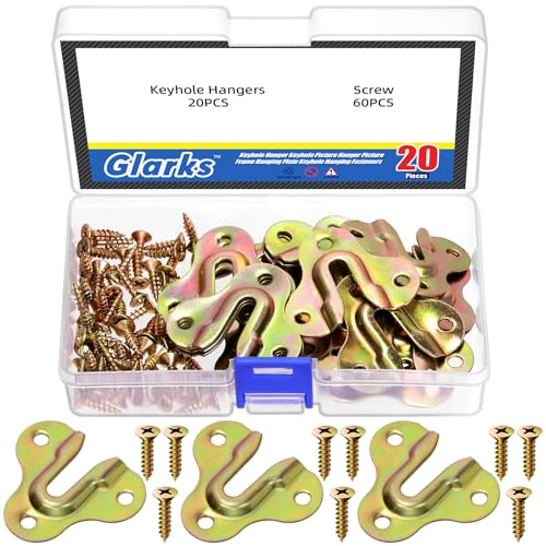 Glarks 80pcs Schmetterling Schlüsselloch Aufhänger, farbige Zink Schlüsselloch Regal Aufhänger mit Schraube, Schlüsselloch Regal Halterungen Aufhänger für Wand Montage Garderobe, Holzbrett
