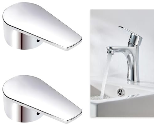 2 Palanca de Grifo 40, Mango Manija de Grifo Repuesto de Aleación de Zinc, Mango Redondo para Fregadero de Cocina Lavabo de Baño Resistente al Óxido Duradero Compatible con Núcleo Válvula 40