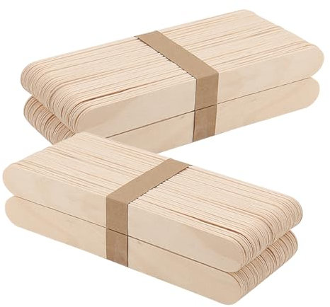 FAAING 400 Espátulas de Madera para Manualidades, Palos de Madera para Manualidades, 200 x 25 x 1,6 mm