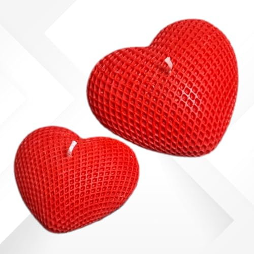 Herz Kerzen, Herzkerzen Set aus natürlichen Bio Sojawachs, lange Brenndauer, Rußfrei, Nachhaltig (Rot) - Geschenke für Sie, Frauen, Geburtstag, Verlobung, Hochzeit, Dekoration