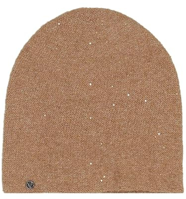 LOEVENICH Beanie | Schlichte Mütze mit Glitzer | OneSize | Damen | Modisches Accessoire für jeden Anlass Camel