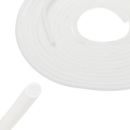 sourcing map Backer Rod 4mm x 4.5m Silicone Rubber Foam Caulk Saver, Weather Strip Seal for Sealing Concrete Gaps, Expansion Joints, Crack Filling, Doors, Windows, White