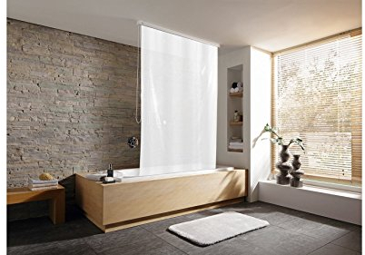 KLEINE WOLKE Duschrollo incl.Alu-Kassette Uni-Weiss 134x240 cm