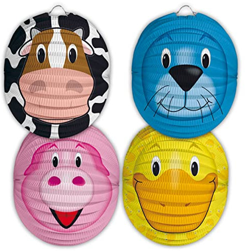 Folat Lampion Laterne lustige Tiere 22cm
