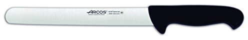 Arcos Serie 2900 - Cuchillo Fiambre - Hoja de Acero Inoxidable NITRUM de 250 mm - Mango inyectado en Polipropileno Color negro