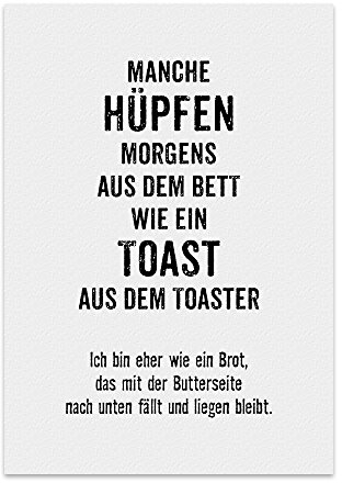 TypeStoff Kunstdruck, Poster mit Spruch – Toastbrot – lustiges Typografie-Bild auf hochwertigem Karton - Plakat, Druck, Print, Wandbild - KD-00219-L