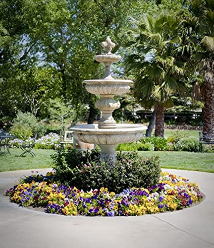 Casa Padrino Barock Kunststein Springbrunnen/Gartenbrunnen Ø 150 x H. 280 cm - Gartendeko Brunnen, Farbe:weiß