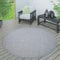 Paco Home In- & Outdoor Teppich wetterfest für Garten, Terrasse & Balkon flachgewebt in Moderner Sisaloptik einfarbig pflegeleicht & UV-beständig, Grösse:200 cm Rund, Farbe:Grau