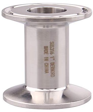 DERNORD Sanitary Tri Clamp Tube Stainless Steel 304 with 1.5 inch Tri Clamp 1 inch Tube OD (Tube Length: 2Inch /51 MM)
