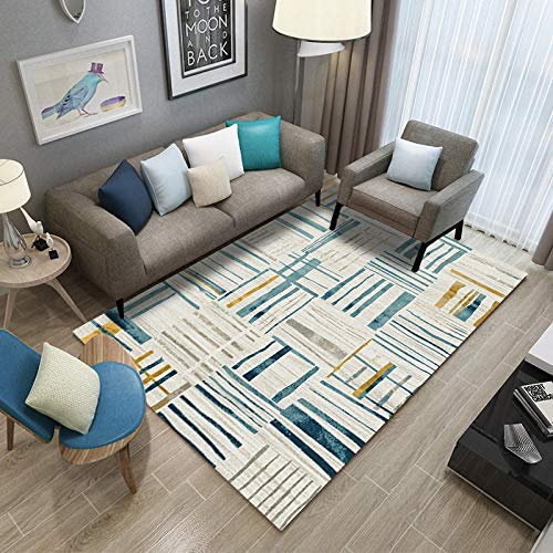 YQZS Teppich Schlafzimmer Teppich Orientteppich Dunkelblauer vertikaler Balken Teppich Bad Küche Soft Teppich Bodenmatte Home Decor,,160X230(63X90inch)
