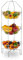 Relaxdays Frutero de 3 Pisos, Cesta para Frutas Cocina de Pie, Verduras o Pan, Cuenco Redondo Metal, 9x22,5 cm, Plateado, Acero