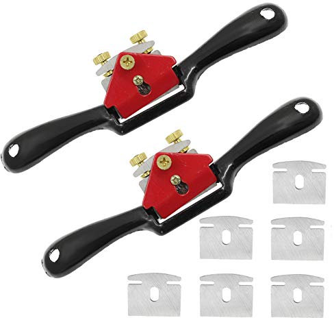 Bonsicoky 2 pz 21,6 cm razze regolabili con base piatta e 5 lame di ricambio da 5,1 cm, piallatrici manuali in metallo, utensili manuali per la lavorazione del legno per legno e Craver