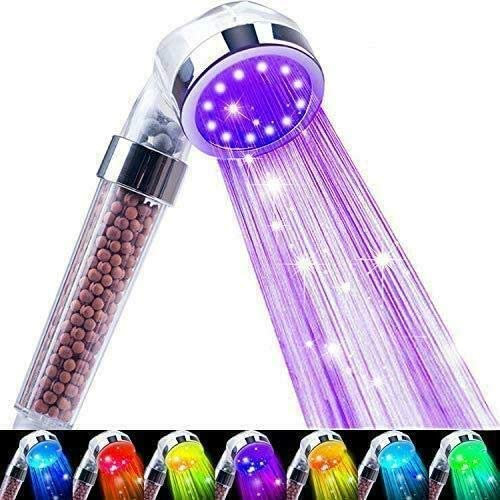 7 Colori Cambiano,filtro ionico SPA,Soffione doccia a LED, filtro ad alta pressione, risparmio idrico Per la Pelle Secca e Capelli