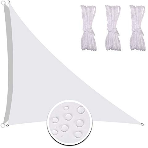Redfire Voile D'ombrage Auvent 3X4X5M, Facile à Nettoyer Toile d'Ombrage Facile Installer Différentes Tailles Compris Corde Fixation pour Patio Blanc