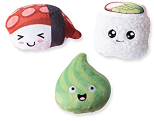 Fringe Studio Hundespielzeug Plüsch, SUSHIHOLIC, 3-teiliges Set, für kleine Hunde (289527)