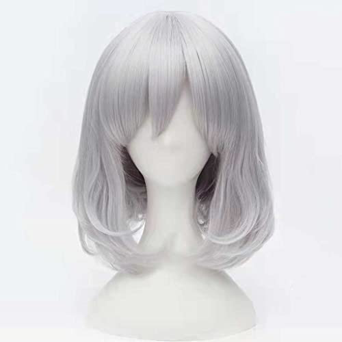 Anime Cosplay Perücke,Howl's Moving Castle Sophie Hatter Perücke,Synthetic Perücke,Mit Kostenloser Perückenkappe,für Party Alltag Halloween Perücke Cosplay(Size:Style 1)