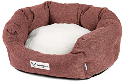 JAMAXX Hunde-Körbchen Bequem Weich, Wendekissen Waschbar Hundekorb Hundebett mit Komfort-Polsterung PDB2089 (S) 50x40 Cherry