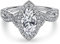 Lot de Bagues Marquise en Argent Véritable Pavée d'Oxydes de Zirconium Mariage Femme Style A 1Pc Taille 51
