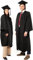 SKÉMATA Abschluss Robe Unisex Leichte Mikrofaser mit Graduierung Kappe und Quaste, Geeignet für alle Jahreszeiten, Hergestellt in Italien, Vorne geöffnet | Einfache Größe Mann/Frau, Schwarz