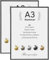 Rieeyrslza Aluminium Fotorahmen 29,7x42cm Dokumentrahmen 2 STK A3 Bilderrahmen Certiciate Posterrahmen Wand Bilderrahmen Fotorahmen Geeignet für Zuhause Schule Galerie(Schwarz)