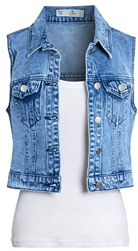 SS7 Damen Ärmellose Jeansweste