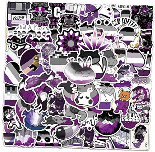 Haowul 60pcs Asexuelle Pride -Aufkleber, LGBT -stolz Nicht -sexuelle Vinylaufkleber, Perfekt Für Wasserflaschen -Laptop -Scrapbooking -abziehbilder Asexual Pride Gift