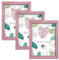 aFFa frames, Batino, Lot de 3 Cadre photo en bois, Light, Rectangle, avec vitre acrylique, dos HDF, Pink, A4, 21x29,7 cm