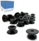 mb-m® 906789 20 Stück Rundknopf, Kunststoff, schwarz, Seil-Ø 6+8 mm für Anhänger