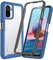 XINYEXIN Funda para Xiaomi Redmi Note 10 4G / Redmi Note 10S, Protector de Pantalla Incorporado [360 Grados Antigolpes] Rugged Bumper Transparente Carcasa Case Cover - Azul Oscuro