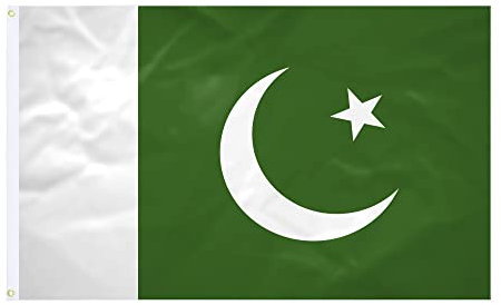 Flagge Pakistan – 90 x 150 cm – verstärkter Stoff – nachhaltige Nähte – lebendige Farben – Flagge außen innen – mit Ösen – Nationalflagge