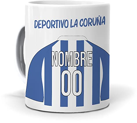 mundohuevo Taza Personalizada con Texto. Camiseta Personalizada Deportivo la Coruña. Regalo Original. Haz, Regala Alegría.