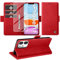 Giyer Handyhülle für iPhone 11 Hülle mit Schutzfolie, Standfunktion Kartenfach Wallet Premium Leder Schutzhülle für iPhone 11 5G 6.1 Zoll Flip Case Cover Stoßfeste Klapphülle (Rot)