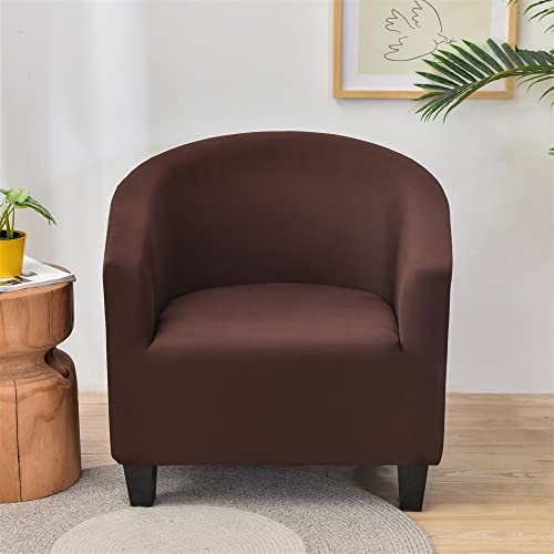 Morbuy Sesselhussen 1 Sitz, Stretch Sesselbezug Universal Sesselschoner Elastisch Sesselüberwurf Sofahusse mit Armlehnen für Clubsessel Loungesessel Cocktailsessel (braun)