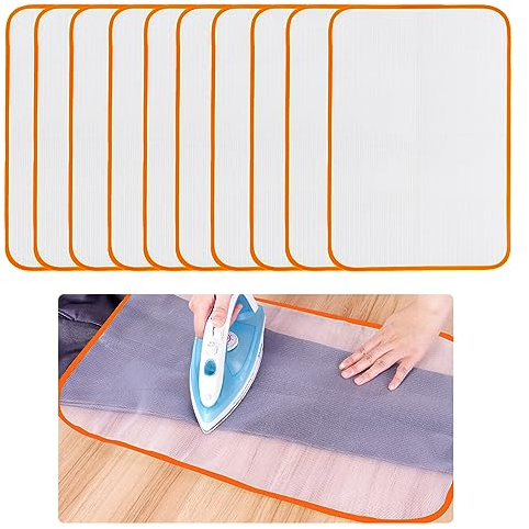 Malla protectora de malla de planchado de 60 x 40 cm, 10 unidades de tela protectora de planchado para planchar ropa de malla protectora de planchado para una fácil protección de planchado