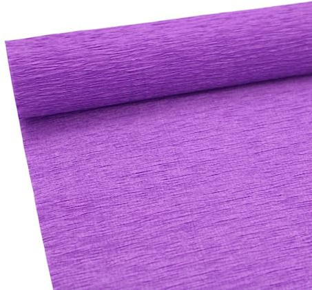 Rollo de papel crepé de alta calidad de 70 g para hacer flores, hojas de papel crepé blanco, verde y rosa, 10 pulgadas de ancho, 8 pies de longitud (violeta)