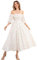 R.Vivimos Women's Square Neck Floral Slim Fit Half Sleeve Dresses Cottagecore Long Midi Dress(Large,White#1-Floral)