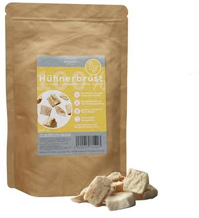 BARFAWAY gefriergetrocknetes Hühnerbrustfilet, Premium Muskelfleisch, gesunde Hundeleckerlies, getreidefrei, zuckerfrei, 100% natürlich ohne Zusätze, Deutsche Herstellung, 500 g