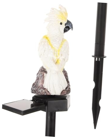 DOITOOL Stehlampe Papagei Kardinal Garten Solar-außenleuchten Garten Papagei-statue- Engelslandschafts-wegelichter Solarleuchten Für Gartenpfähle Kunstharz Draussen Dekorationen