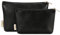 Borsetta Porta Trucchi Piccola Portatile 2 Pezzi con Cerniera Borsa Cosmetica Idrorepellente in Morbida Pelle Pu Borsa per Cosmetici da Viaggio, Nero (Attesa di Brevetto)