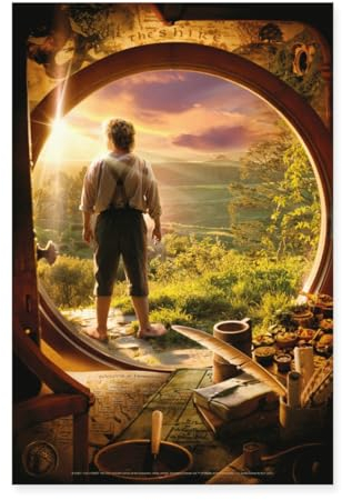Spreadshirt Der Hobbit Bilbo Beutlin In Beutelsend Poster 40x60 cm, One size, Weiß