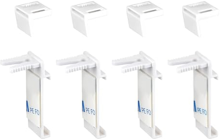 BCZR 8 Pezzi Supporti A Morsetto Per Klemmfix, Rullo Duo Senza Foratura Per Il Fissaggio E L'Incollaggio Come Accessorio, Ricambio Per Appendere, Fissaggio Su Pvc, Tende A Rullo Per Interni(Bianco)