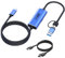 YCBUENO Cable de transmisión en vivo PD3.0 de 2 m + tarjeta de captura de video tipo C 4K a USB 3.0 tipo C adaptador con captura de videojuegos PD de 100 W para editar videos, juegos, transmisión,