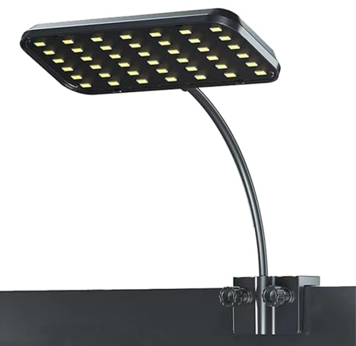 GERUI - Luce per acquario, illuminazione a 360°, a risparmio energetico e antiappannamento, dimmerabile, impermeabile, per piante acquatiche e pesci (13 W)
