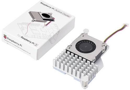 for Raspberry Pi 5 Official Raspberry Pi 5 Active Cooler, Pi5 Active Cooler Combines Temperature-Controlled Blower Fan and Aluminium Heatsink, Comes with Thermal Tapes for Better Heat Dissipation