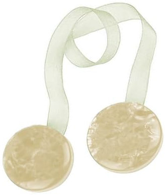 Embrasses en paire avec aimant en nacre pour cuisine, salon, simple, intérieur à bouton uni, adaptable à tous types de rideaux (bouton crème)