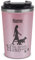 Tassendruck Glitzer To-Go Thermobecher mit Name personalisiert Die mit dem Hund geht Geschenk für Hundebesitzer, Hundemama | Nachhaltig, Edelstahl doppelwandig, inkl. Deckel, Rosa, 350 ml