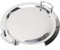Plateau en Acier Inoxydable avec Support, Plateau de Service en Métal Portable, Assiette à Dîner, pour Restaurant, Hôtel, Buffet (Forme Ronde avec poignée dorée, 46 cm)